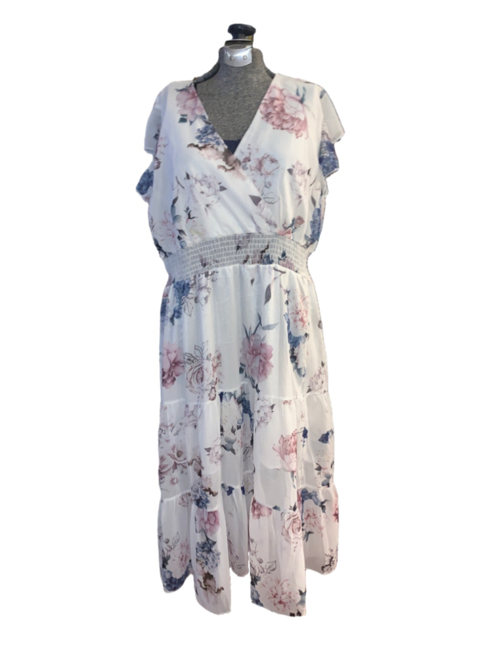 Women's Unbranded Floral Maxi Dress White Pink
